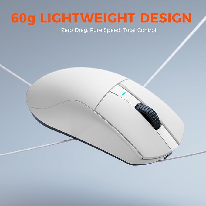 DAREU A950GM Wireless Gaming Mouse, 60g Lightweight, 26K DPI PAW3395 Optical Sensor, 2.4G/BT/Wired,Support 30-40min Fast Charge, 5 Programmable Buttons for PC/Laptop/Mac
