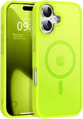 Newfuture Magnetic for iPhone 17 Case [Compatible with Magsafe] [Military Grade Drop Protection] Translucent Matte Anti-Scratch Shockproof Protective Phone Cover 6.3 Inch, Fluorescent Green
