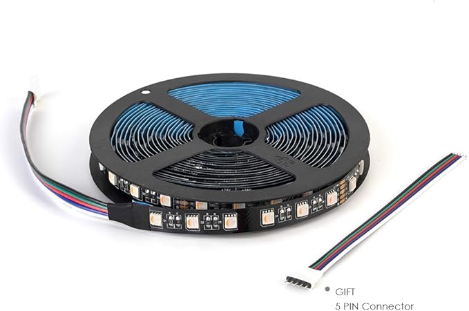 BTF-LIGHTING RGBW LED Strip Lights,UL Listed,5050 4 Colors in 1 RGB + 2700K-3000K Warm White,24V DC,16.4ft/5m 60LEDs/m 12mm Black PCB, IP30 for Home Decoration(No Adapter or Controller)