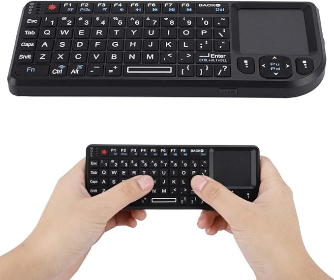 2.4GHz Touchpad Keyboard,A8 Mini Rechargeable Ultra-Thin Mini USB Backlit Keyboard with IR Light for HTPC for /4 for 360 and ONE(QWERTY Keypad)
