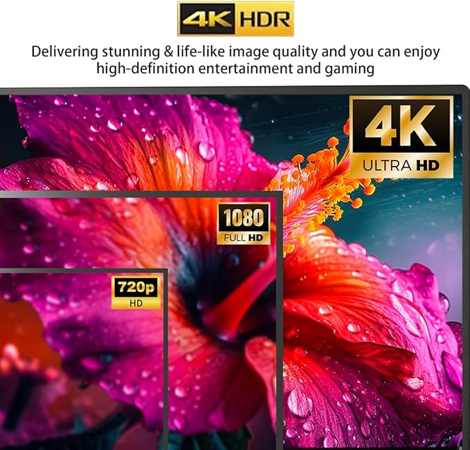 14 inch 4K Ultra-Slim Portable Monitor 3840x2160 UHD Wide Screen USB-C HDMI VESA HDR IPS External Display Plug&Play for Laptop PC Phone (14inch 4K No Touch)