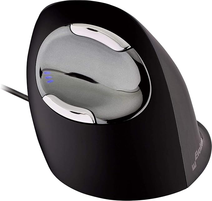 Evoluent Vertical Mouse D Large (VMDL) - Ergonomic Wired Mouse for Laptop and PC with Jestik Microfiber Cloth