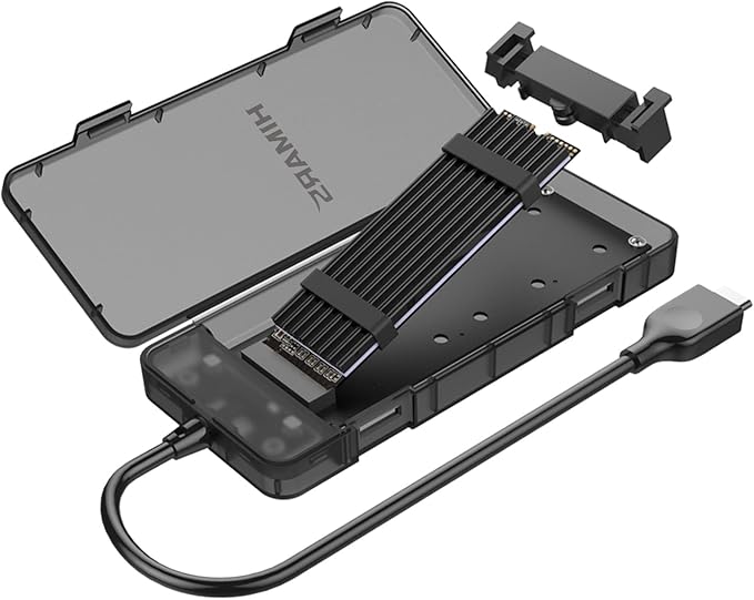 HIMARS US-2575 M.2 NVMe PCIe SSD Enclosure USB 3.2 Gen 2 Type C Tool-Free External SSD Case (US-2575)