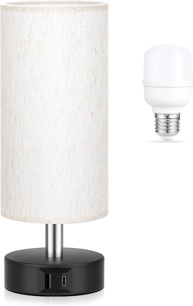 PartageiZ Small Touch Bedside Lamp for Bedroom - Table Lamps for Nightstand, Minimalist Night Stands Light Lamp, Desk Lamps for Reading, Kids, Living Room, Office, Dorm