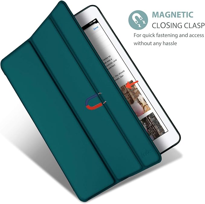 ProCase Smart Case for iPad 9.7 Inch iPad 6th/5th Generation Case 2018 2017(Model: A1893 A1954 A1822 A1823), Ultra Slim Lightweight Stand Case with Translucent Frosted Back Smart Cover -Emerald