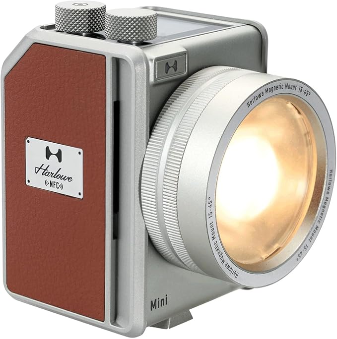 Harlowe Mini II 20W LED Video Light, 1800LM Bi-Color 2700K-6500K Dimmable Photography Lighting Standard Kit with Magnetic Accessory Mount, 15°-45° Beam Lens for Streaming, Vlogging, Zoom & Studio