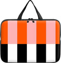 Laptop Sleeve Case Bag 15 inch, Orange Black White Stripes Slim Carrying Case Handbag Travel Laptop Bag for 15 inch MacBook Air M3/M2/15 Pro/Surface Laptop 7/6/5/4/3/ Dell XPS 15 Plus