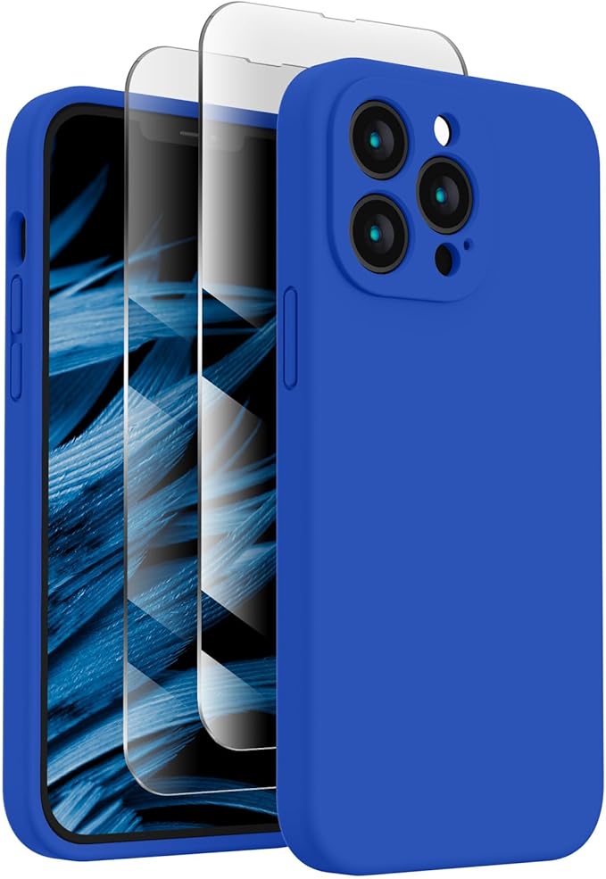 FireNova Designed for iPhone 13 Pro Case, Silicone Upgraded [Camera Protection] Phone Case, Soft Anti-Scratch Microfiber Lining Inside, 6.1 inch, Klein Blue