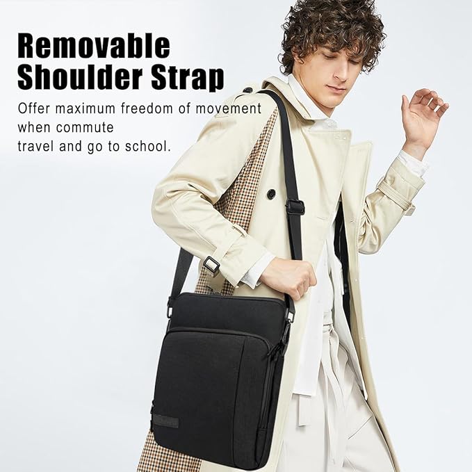 TiMOVO 13 Inch Tablet Sleeve with Shoulder Strap for iPad Air 13", iPad Pro 13"/ 12.9", Galaxy Tab S10 Plus/S10 FE+/FE Plus 12.4", Remarkable Paper Pro 11.8", Black