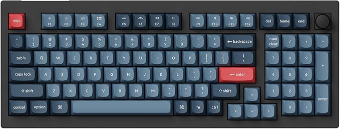 Keychron V5 Max Custom Wirless Mechanical Keyboard, 2.4 GHz/Bluetooth/Wired 3-Mode 100 Keys RGB Backlight QMK/VIA Programmable Macro, Hot-Swap Gateron Jupiter Red Switch PBT Keycaps for Mac Windows