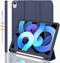 iMieet iPad Air 11 Inch Case M4/M3/M2(2026/2025/2024), iPad Air 5th/4th Generation Case 2022/2020 10.9 Inch with Pencil Holder,Trifold Stand Smart Case with Soft TPU Back(Dark Blue)
