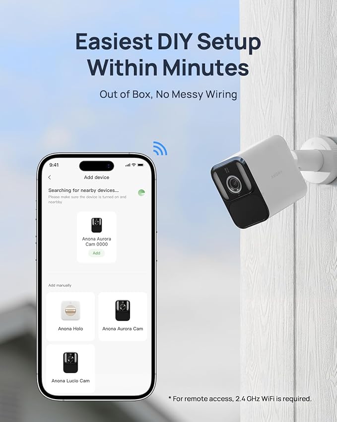 Anona Lucio 2.5K Security Camera Outdoor Battery Wireless with Solar Powered, Color Night Vision & 138° FOV, Multi-Object Detection, No Hub Needed, Two-Way Audio, IP67