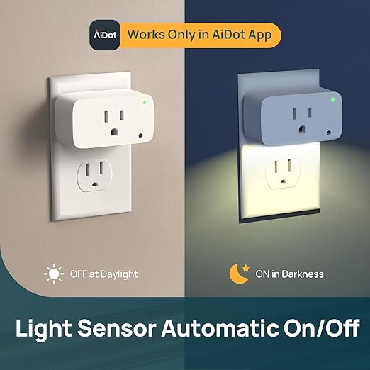 Linkind Matter Smart Plug 2 Pack, Night Lights Plug into Wall, Work with Alexa, Apple Home, Google, Timer Outlet 15A/1800W, ETL Certified, 2.4G WiFi, Dusk to Dawn 2700K, for Hallway, Bathroom, Kids
