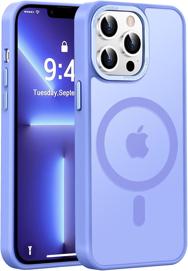Newfuture Designed for iPhone 13 Pro Max Case with Magnetic [13 FT Military Drop Protection] [Compatible with Magsafe] Slim Translucent Matte Shockproof with Anti-Fingerprint Phone Case, Light Purple