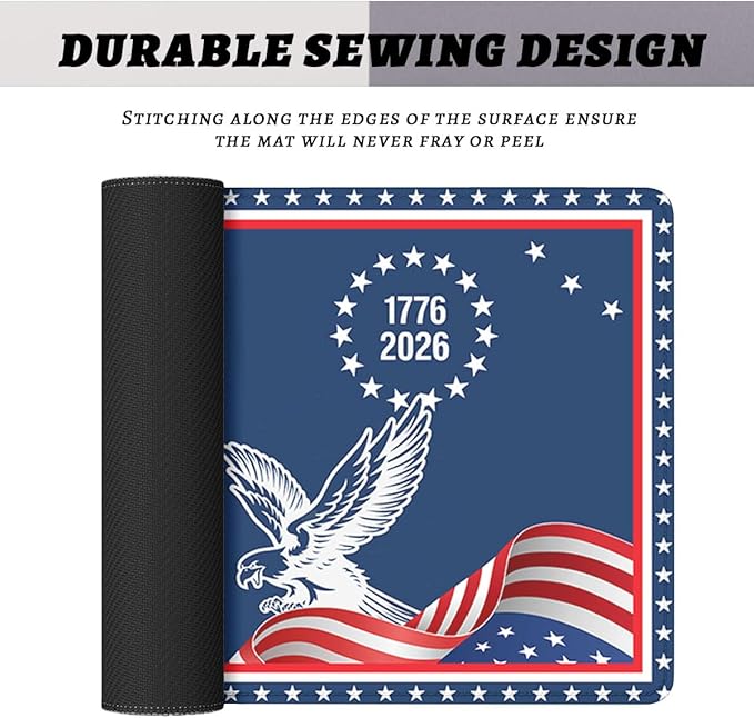 250 Anniversary Desk Mat Gaming Mouse Pad Liberty Bell America Flag Eagle Mouse Pad Extended Laptop Keyboard Mat Desk Pad Office Computer Keyboard Laptop Home 31.5"x11.8"