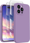FireNova Designed for iPhone 14 Pro Case, Silicone Upgraded [Camera Protection] Phone Case, Soft Anti-Scratch Microfiber Lining Inside, 6.1 inch, Light Purple