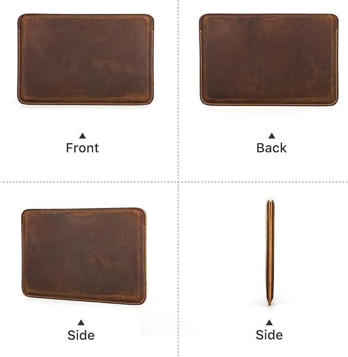 Top Grain Leather 8.3" Slim Tablet Sleeve Case Protector, Solid Minimalist Vintage Design, Fully Handmade, Compatible with 8.3" iPad mini 6 iPad mini 7.9" & Other Tablet, Brown 8.3 Inch
