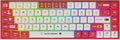 AK680 Wired Compact Mechanical Keyboard, 68 Keys Red-White Layout, Hot-Swappable Tactile Brown Switch Gaming Keyboard with Multicolor Backlight, Eva Foam Dampening, for Gaming & Typing