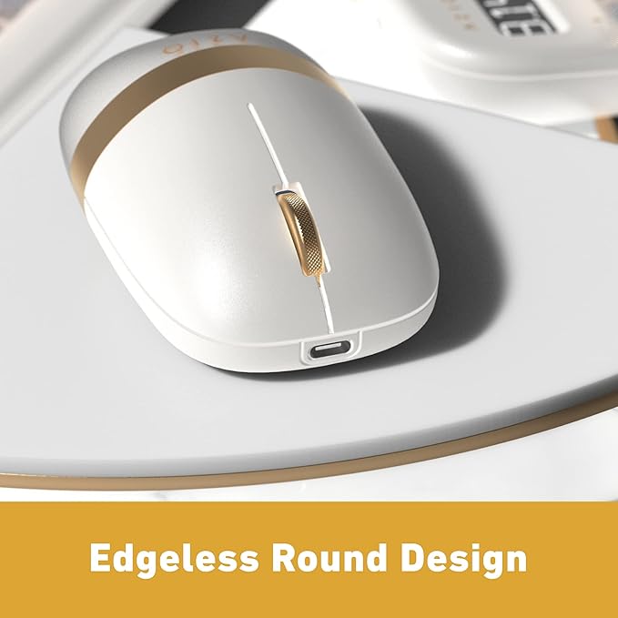 Azio IZO Wireless Optical Mouse - Bluetooth 3.0 & 5.0/2.4G RF-USB, Ambidextrous Design, PixArt PAW3212 Sensor, 1000/1600/2400 DPI, Rechargeable, PC & Mac