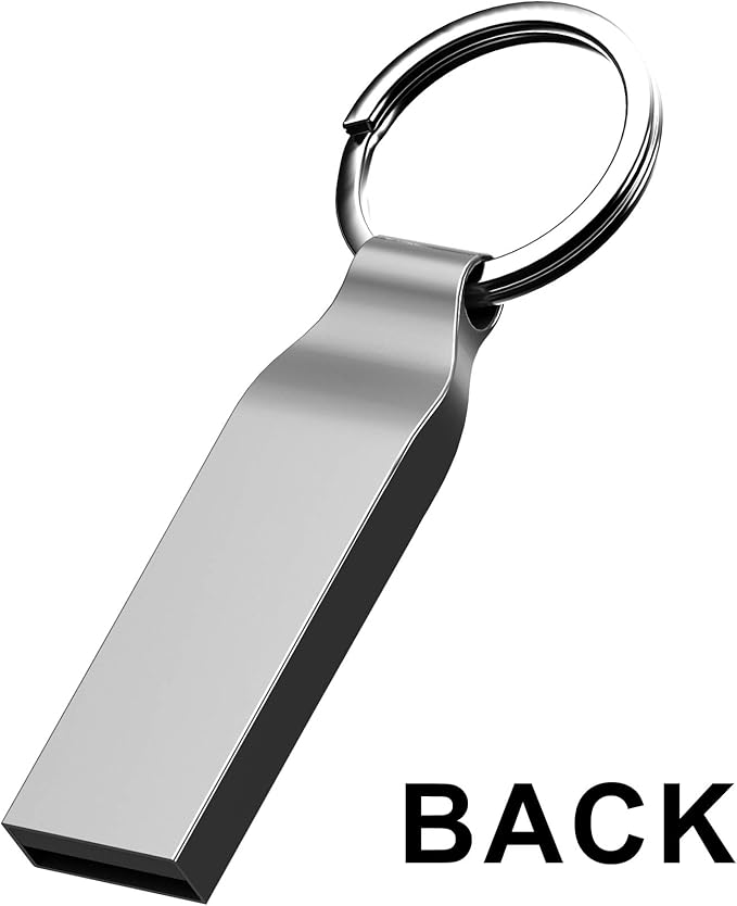 MOSDART Waterproof 16GB USB2.0 Flash Drive, FAT32 Metal Memory Stick with Keychain, for System Back, Data Storage, Silver(Pack of 10)