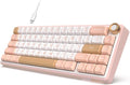 RK ROYAL KLUDGE R65 Wired Mechanical Keyboard with Volume Knob, 60% Percent RGB Backlit Gasket Mount Gaming Keyboard with PBT Keycaps, MDA Profile, QMK/VIA, 66 Keys Hot Swappable Cream Switch, Pink