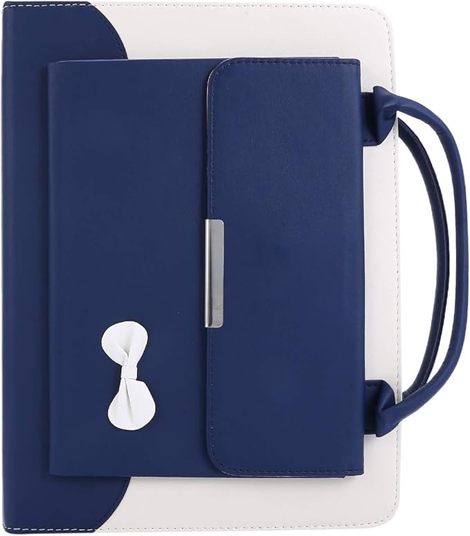 Handbag Case for iPad Pro 11" (2018-2025) & iPad Air 11 2024 2025/Air 10.9", Techcircle Cute Bowknot Pocket Wallet Folio Stand PU Leather Carrying Case, Auto Sleep/Wake, Blue