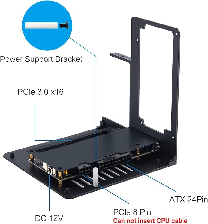 External GPU Enclosure Dock (eGPU)：Compatible with Win 10/11 Linux Thunderbolt 3/4 and USB 4 Laptops & Devices - 3 Slot Wide NVIDIA/AMD Graphics Cards PCIe 4.0 Support - 80W PD via USB C