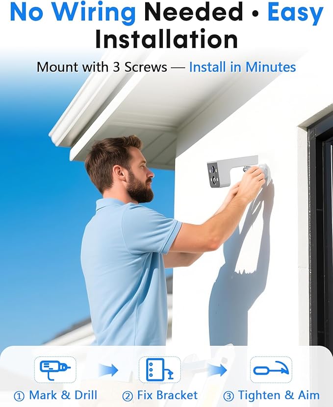 Thybro Solar Powered Security Camera Outdoor: 2 PCS AI Motion Detection 2K Outdoor Cameras Wireless - Continuous Power for Home & Business Monitoring