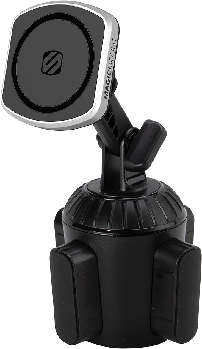 Scosche MP2CUPM-SP MagicMount Pro2 Cup Holder Magnetic Cell Phone Holder Car Mount Kit Compatible with MagSafe, iPhones, Galaxy, Pixel & All Smartphones