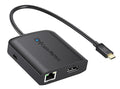 Cable Matters USB C Multiport Adapter (USB C Hub with DisplayPort 8K), 2X USB 2.0, Fast Ethernet, and 60W Charging in Black - Thunderbolt 4 / USB4 / Thunderbolt 3 Port Compatible with MacBook Pro