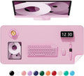 Desk Pad, 30" x 14" PU Leather Non-Slip Desk Mat Large Mouse Pad for Desktop, Waterproof Laptop Computer Writing Mat for Office, Home, Work, Gaming, Pink