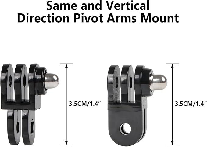 HSU Universal Rotary Extension Mount Set for GoPro AKASO Campark Osmo Action, GoPro Extension Arm with Quick Release Buckle Clip Basic Base Mount Adhesive Mount and Thumb Screw for Action Cameras