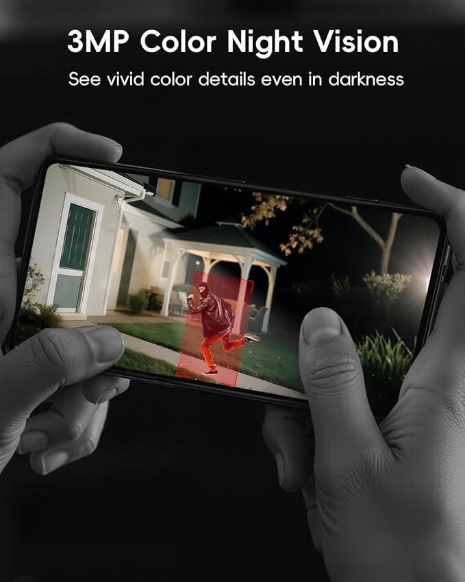 ZUMIMALL 9W Solar Security Cameras Wireless Outdoor, AOV 24/7 Recording Cameras for Home Security, 360° View, 2K Color Night Vision, 2-Way Talk, 2.4GHz WiFi, Auto Tracking, SD/Cloud/Alexa/AI (2-Pack)