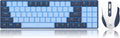 Redragon BS8773 Wireless Keyboard and Mouse Combo, 78 Keys 2.4Ghz Wireless Low-Profile Mechanical Red Switch Keyboard w/Slim Compact Design & Single Blue Backlit, Comfort Grip 2400 DPI Max Mouse