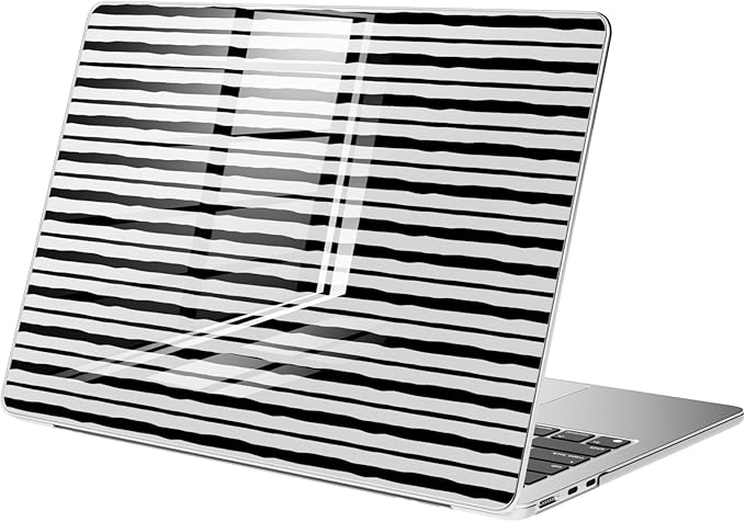 Compatible with MacBook Pro 14 inch Case M5 M4 M3 M2 M1 Pro/Max 2026-2021 A3427 A3426 A3434 A3112 A3185 A3401 A2918 A2992 A2779 A2442, Cute Black Stripe Hard Shell Clear Cover