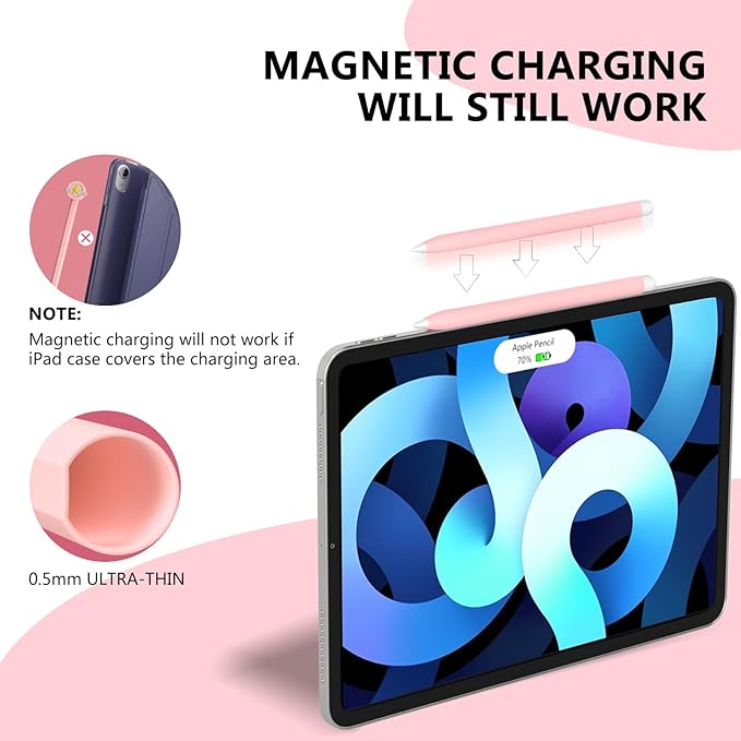 Silicone Case Compatible with Apple Pencil 2nd Generation, Pro - Cute Protective Cover Compatible with Apple Pen 2, Pencil Sleeve for ipad Pencil 2nd Gen, Shockproof Skin Accessories for iPad Pen