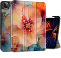MEEgoodo Case for iPad Pro 12.9 Case M2 6th/5th/4th/3rd Generation 2022 2021 2020 2018, Protective Tablet Cover with Soft Back Shell for Kids, Ink Colorful Flowers