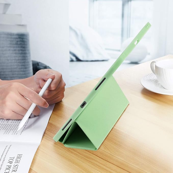 Case for iPad Pro 11 Inch 4th/3rd/2nd Generation 2022/2021/2020 with Pencil Holder [Support iPad 2nd Pencil Charging] Slim Trifold Stand Smart Protective Cover, Auto Wake/Sleep(Green)