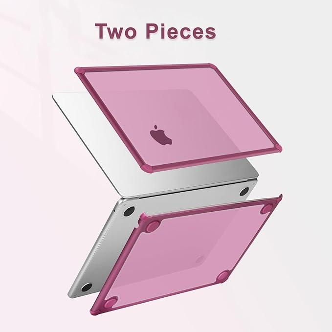 MOSISO Compatible with MacBook Air 13 inch Case M5 2026 M4 2025 M3 M2 2024-2022 A3449 A3240 A3113 A2681,3 in 1 Kit Crack-Resistant Heavy Duty Protective Plastic Hard Case with TPU Bumper, Wine Red