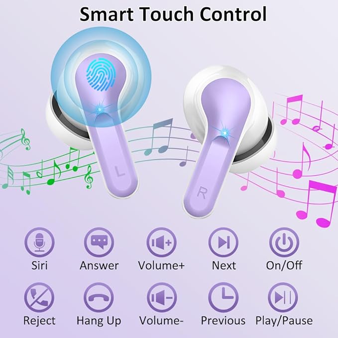 Wireless Earbud, Bluetooth Headphones 5.3 NEW 40H Ear Buds Bass Stereo Earphones Noise Cancelling Earbud with 4 ENC Mic in-Ear Bluetooth Earbud USB-C LED Display IP7 Waterproof Sport for Android iOS