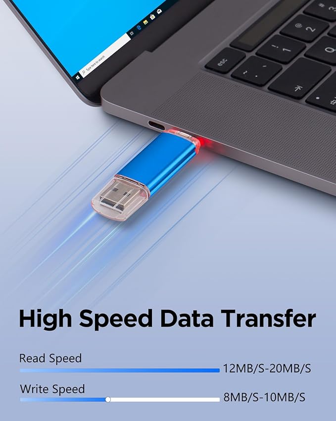 AreTop 4GB USB C Thumb Drive USB 2.0 Dual Flash Drive 4GB USB Drive 2-in-1 Portable Type-C Memory Stick for Android Smartphone, Computers, MacBook, Tablets, PC, 5 Pack
