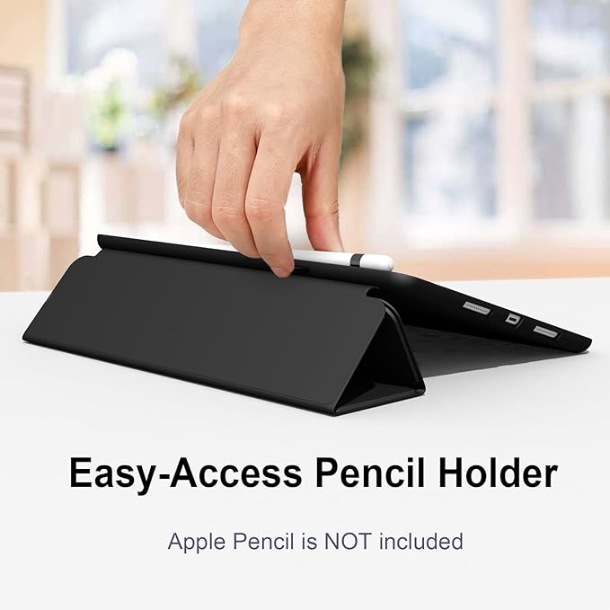 Case for iPad Air 3 / Pro 10.5 Inch, Lightweight Slim Soft TPU Trifold Stand Smart Cover, Auto Sleep/Wake Case with Pencil Holder for iPad Air 3rd Generation/Pro 10.5 - Black