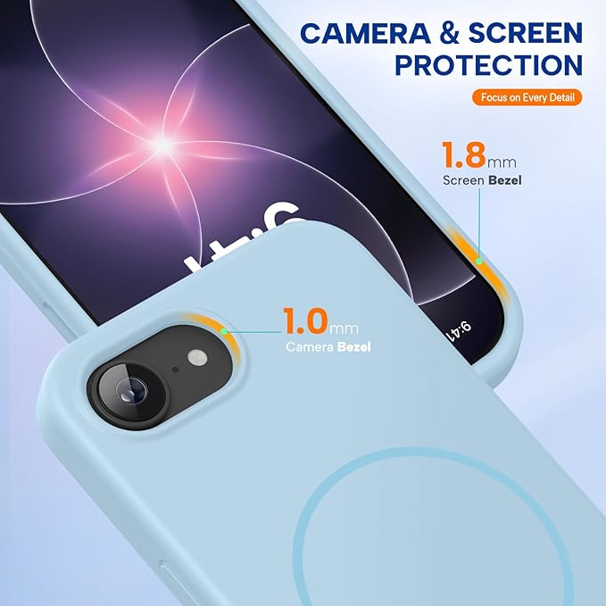 Miracase Magnetic for iPhone 17e Case & iPhone 16e Case, [Soft Anti-Scratch Microfiber Lining], Compatible with MagSafe, Silicone Shockproof Protection Phone Case for iPhone 17e/16e, Clove Purple