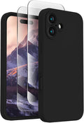 FireNova Designed for iPhone 16 Plus Case, Silicone Upgraded [Camera Protection] Case, with Soft Anti-Scratch Microfiber Lining Inside, 6.7 inch, Black
