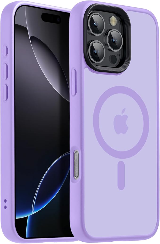 Strong Magnetic for iPhone 16 Pro Max case [10Ft Military-Grade Protection] Compatible with fit MagSafe Shockproof Slim Thin Cover case for iPhone 16 Pro Max 6.9 inch, Light Purple
