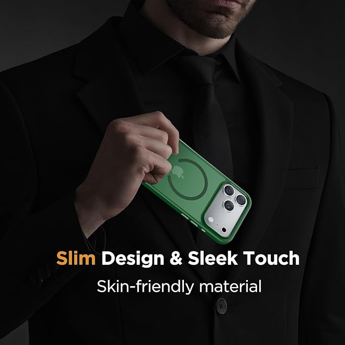 Miracase Magnetic for iPhone 17 Pro Max Case with Screen Protector [Compatible with MagSafe] Slim Thin Phone Case Military-Grade Protected for 17 ProMax Cover Bumper 6.9", Green