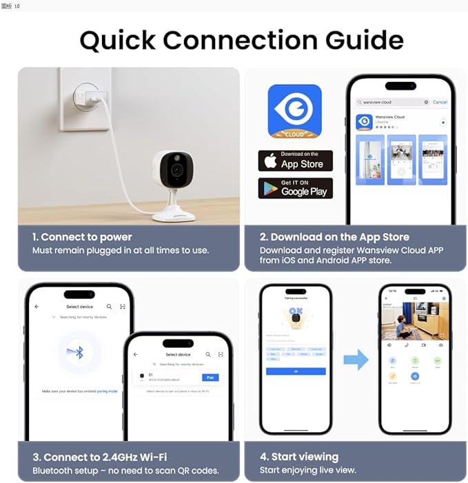 AOQEE 2K Cameras for Home Security-Outdoor/Indoor Camera for Dog/Cat/Pet/Nanny/Baby/Elderly, Color Night Vision, White Light, Siren, 24/7 SD Recordings, Works with Alexa, Plug in (C1-White-2pack-2.4G)