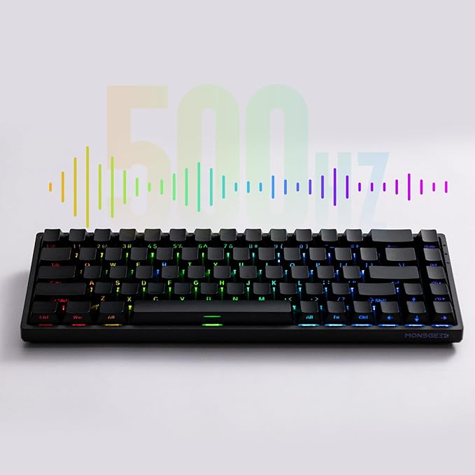 MONSGEEK FUN68 Rapid Trigger Gaming Keyboard 8k SP HE Wired 65% Black Keyboard, Glare Magnetic Switch