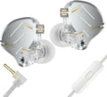 KZ ZST PRO X in Ear Monitor Headphones, 1BA 1DD Hybrid Driver Wired Gaming Earbuds, Deep Bass Sound Wired Ear buds, HiFi IEM for Gaming Music Video Calling Singer Musician Drummer DJ (with mic,Silver)