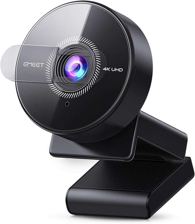 EMEET C950 4K Webcam for PC - PDAF Autofocus, USB Webcam with Microphone & Physical Privacy Cover, 1080P@60FPS, USB 2.0 Plug&Play, No Tripod Hole, Web Cam w/ 70°View for Meeting/Online Classes/Zoom